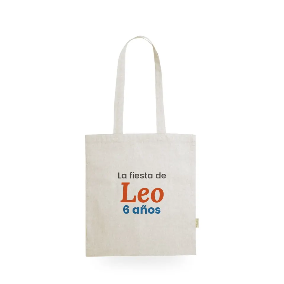 Bolsa personalizada para un cumpleaños infantil con el nombre y la edad