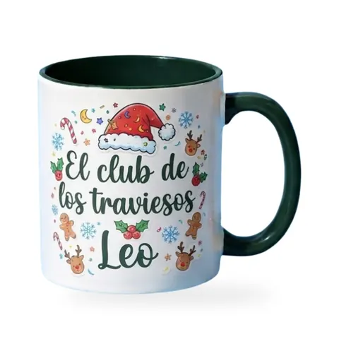 Taza navideña con nombre